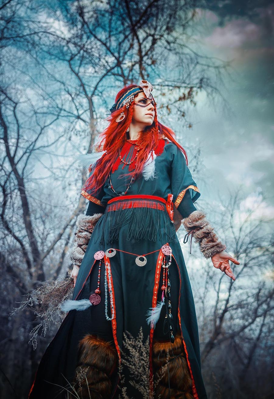 Girls in Slavic costumes underwear in Tskhinval