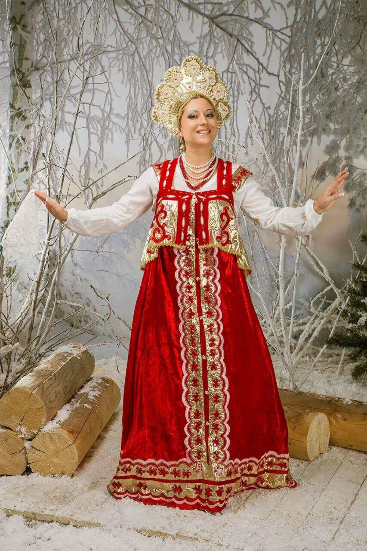 Girls in Slavic costumes in Tskhinval