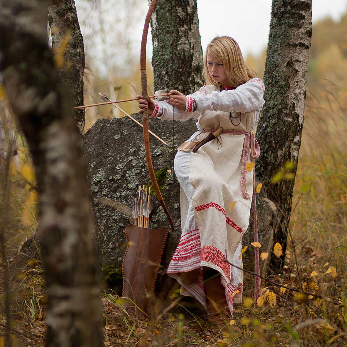 Sexy photo Girls in Slavic costumes in Tskhinval
